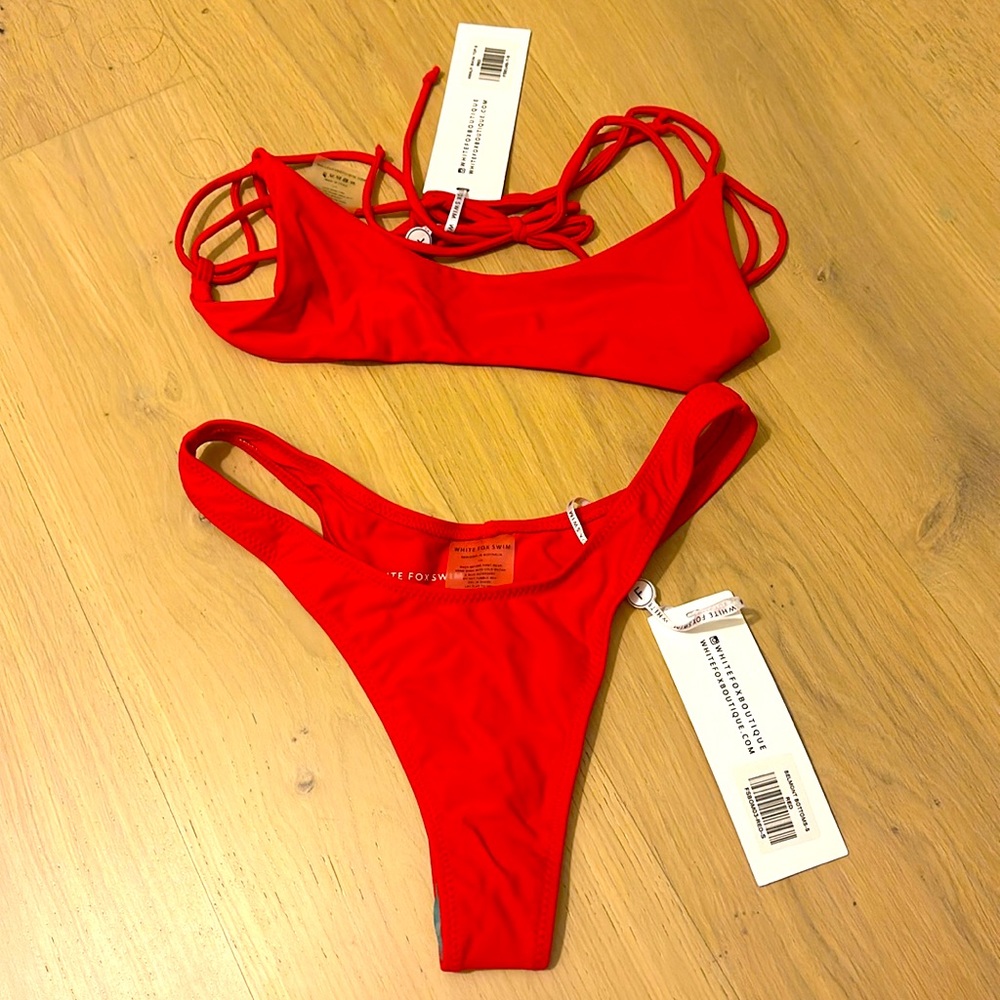 White Fox Boutique Bikini Top and Bottom Size S